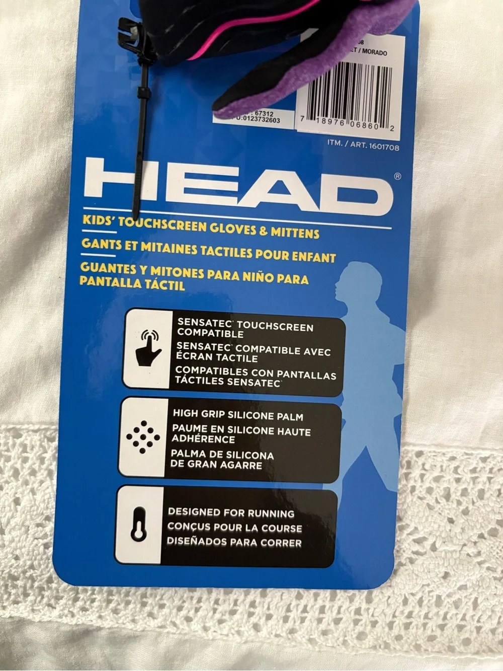 NEW HEAD Kids’ Touchscreen Gloves (Large 10-14) purple NWT